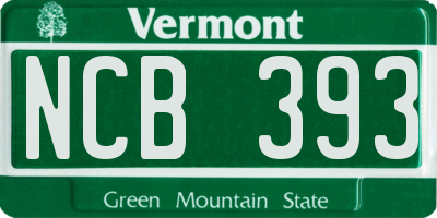 VT license plate NCB393