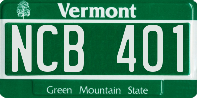 VT license plate NCB401