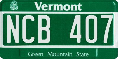 VT license plate NCB407