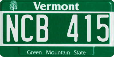 VT license plate NCB415