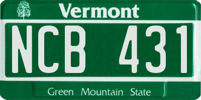 VT license plate NCB431