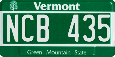 VT license plate NCB435