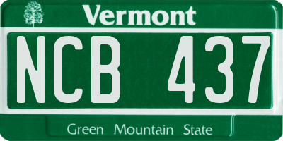 VT license plate NCB437