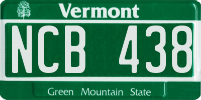VT license plate NCB438