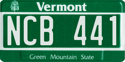 VT license plate NCB441