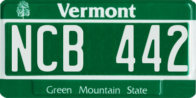 VT license plate NCB442