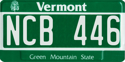 VT license plate NCB446