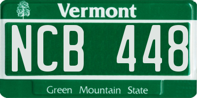 VT license plate NCB448