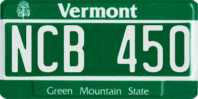 VT license plate NCB450