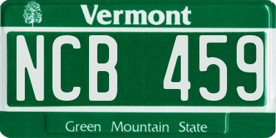 VT license plate NCB459