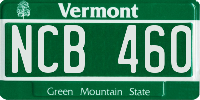 VT license plate NCB460
