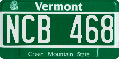 VT license plate NCB468