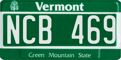 VT license plate NCB469
