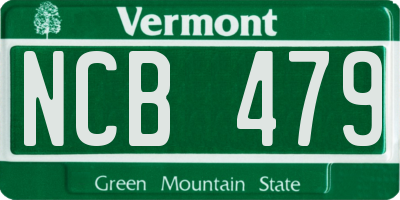 VT license plate NCB479