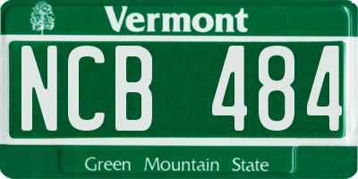 VT license plate NCB484