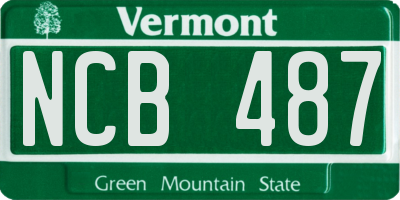 VT license plate NCB487