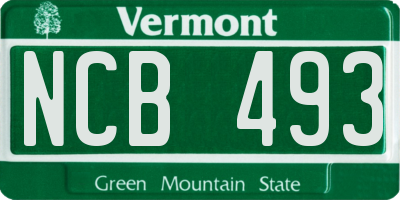 VT license plate NCB493