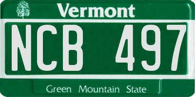 VT license plate NCB497