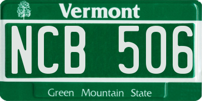 VT license plate NCB506