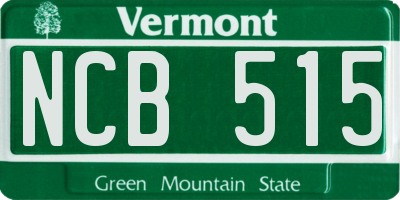 VT license plate NCB515