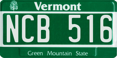 VT license plate NCB516