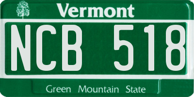VT license plate NCB518