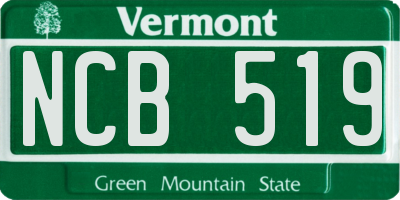 VT license plate NCB519
