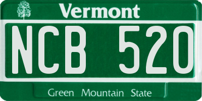 VT license plate NCB520