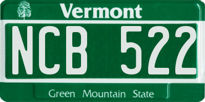 VT license plate NCB522