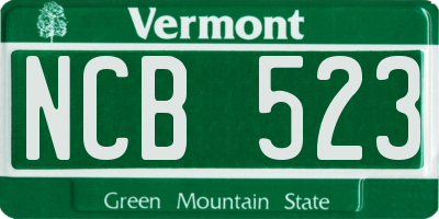 VT license plate NCB523
