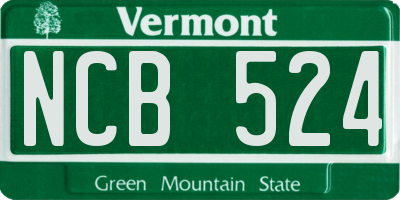 VT license plate NCB524