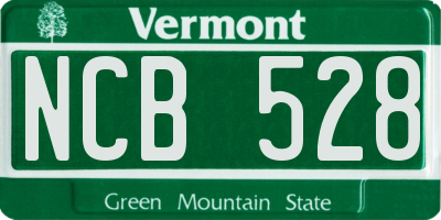 VT license plate NCB528