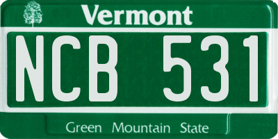 VT license plate NCB531