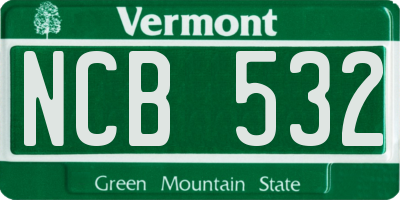 VT license plate NCB532
