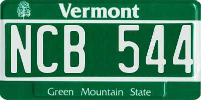 VT license plate NCB544