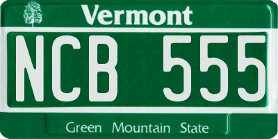 VT license plate NCB555