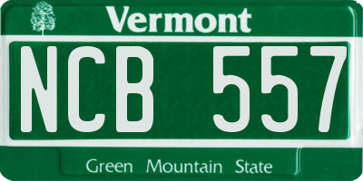 VT license plate NCB557