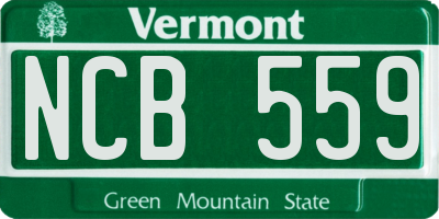 VT license plate NCB559