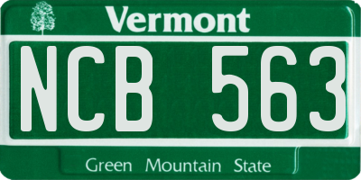 VT license plate NCB563