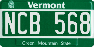 VT license plate NCB568