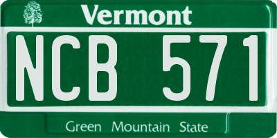 VT license plate NCB571