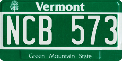 VT license plate NCB573