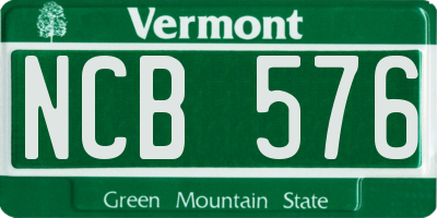 VT license plate NCB576