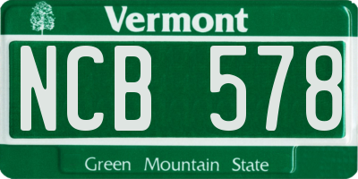 VT license plate NCB578