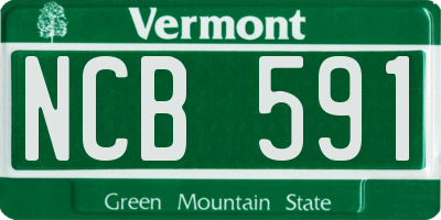 VT license plate NCB591