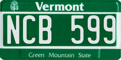 VT license plate NCB599