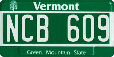 VT license plate NCB609