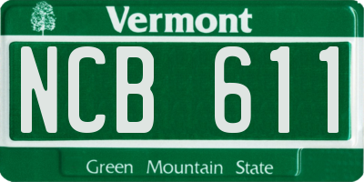 VT license plate NCB611