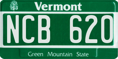 VT license plate NCB620