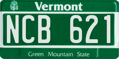 VT license plate NCB621